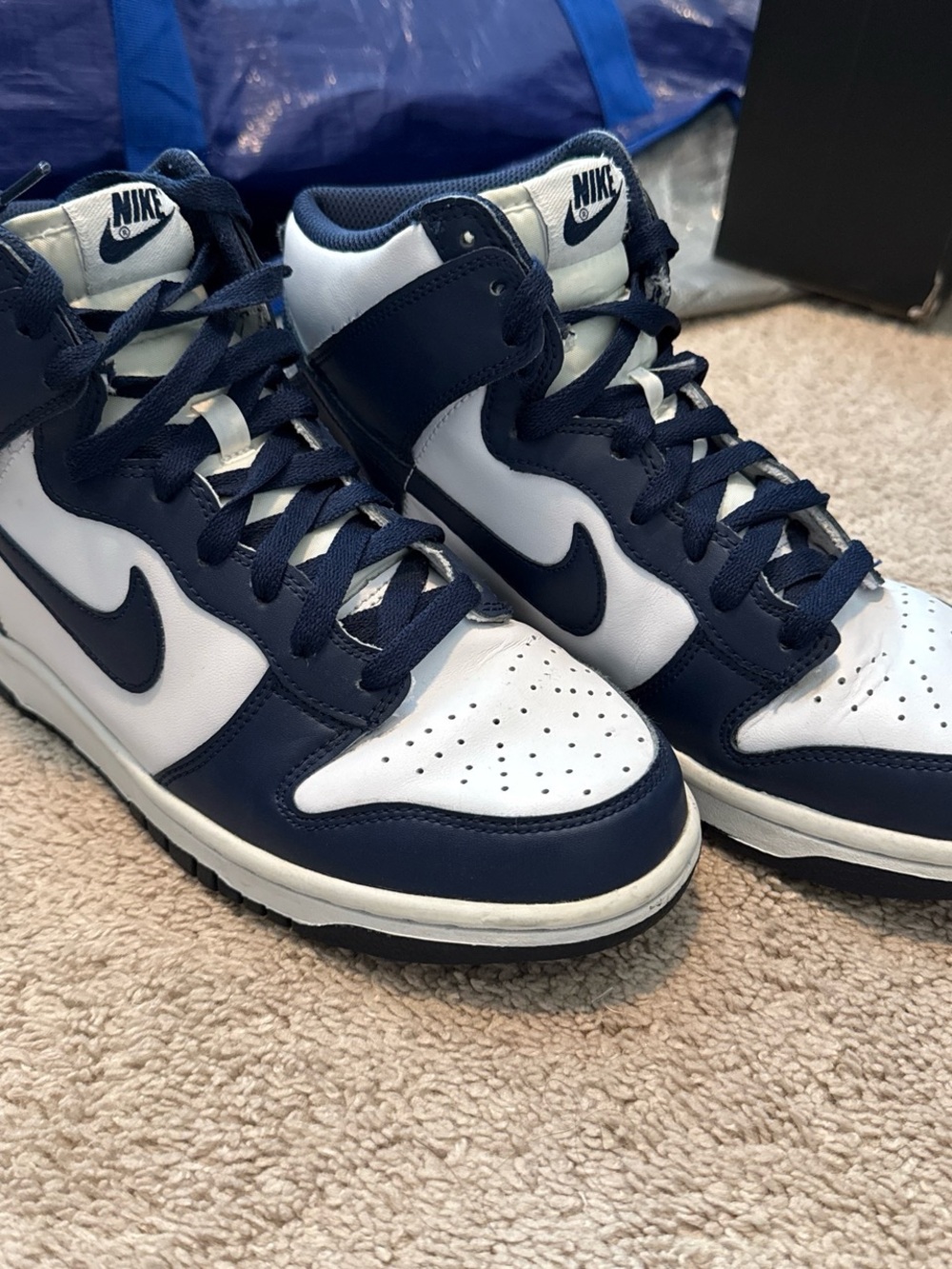 Nike High-Top Sneakers in Navy & White
